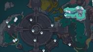 Underground farming route for the Rainbowdrop Crystal ores on Paha Isle (Image via Sportskeeda Gaming || HoYoverse)
